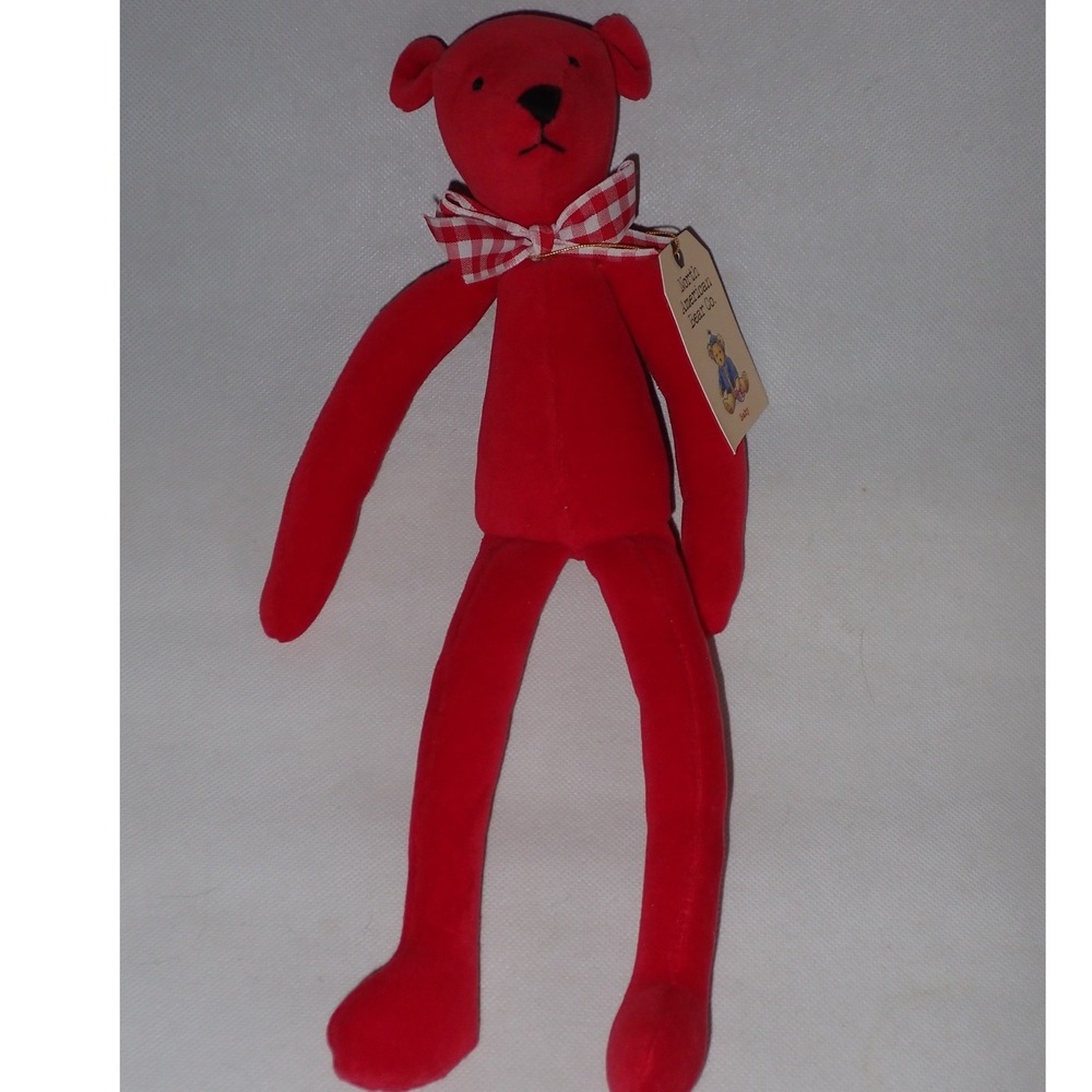 North American Bear Co. Taffy Pull Red Stuffed Plush Bear NWT 15" Vintage